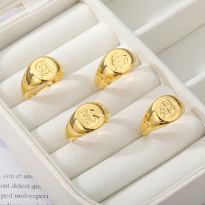 Personalizado de viejo inglés font alfabeto carta láser grabado anillo de sello de oro de diseño anillos inicial - Product Image 6