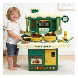 Collection de jouets de cuisine pour enfants : Station de chef d'imitation avec évier, brûleur et garde-manger – Découverte créative, chaleur familiale, apprentissage - Product Image 6