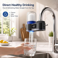 Robinet purificateur hydroélectrique à affichage LED intelligent, absorbe le chlore résiduel et les produits chimiques organiques, améliorant la clarté globale de l'eau