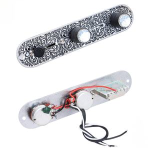 Placa de Control <span class=keywords><strong>Telecaster</strong></span> Grabada Vintage con Perillas de Abulón, Conjunto de Placa de Control Preinstalada para Guitarra Fender Tele, Piezas de Guitarra - Product Image 6