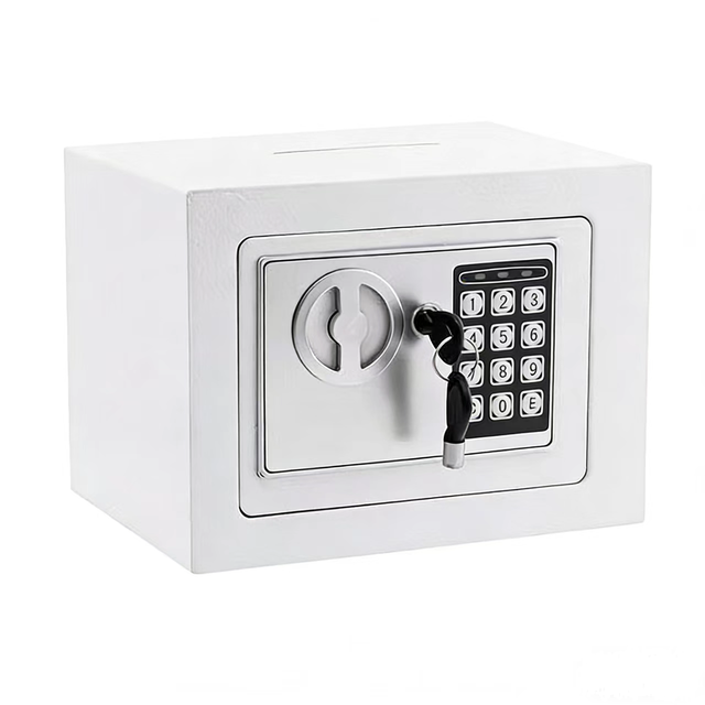 With Coin Slot Small Household Safe Small Electronic Safe Box With Digital Keypad & Keys Wall Safe 0.23Cuft