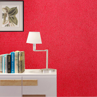 Wallpaper PVC Tahan Air Warna Solid Gules 1 Tahun Gaya Eropa Modern Anti Lembab Untuk Hotel Dekorasi Dinding Tanpa Lem