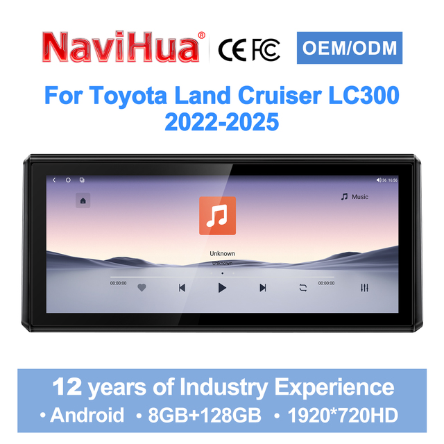 NaviHua NewModel 12.3'' for Toyota Land Cruiser LC300 2022 2025 Android Touch Screen Car Radio GPS Navigation Multimedia Carplay