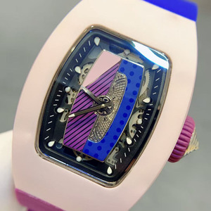 Reloj mecánico automático de negocios y deportivo, resistente al agua, con tourbillon 0701, de cerámica de colores, de alta calidad, noble y lujoso, para mujer. - Product Image 2