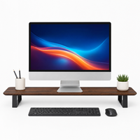Support de moniteur surélevé en bois de noyer personnalisé pour ordinateur portable, fabriqué en Chine
