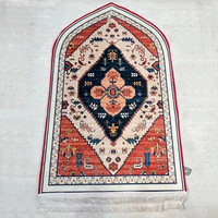 Tapis de prière doux et en peluche avec glands imprimés tapis de salon en velours de cristal pour l'absorption et le confort