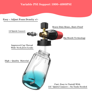 Cañón de espuma de latón, manguera de agua para jardín, lavadora de coches, limpieza del hogar, rociador de espuma, función de limpieza a presión eléctrica - Product Image 5