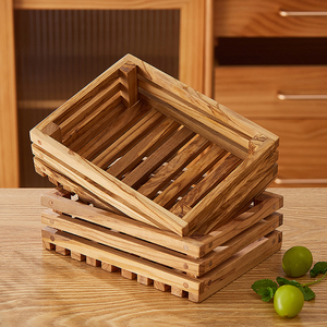 Cesto in <span class=keywords><strong>Legno</strong></span> d'Ulivo <span class=keywords><strong>di</strong></span> Alta Qualità per Cucina, Contenitore Rettangolare per Pane e Frutta, Vendita all'Ingrosso - Product Image 2