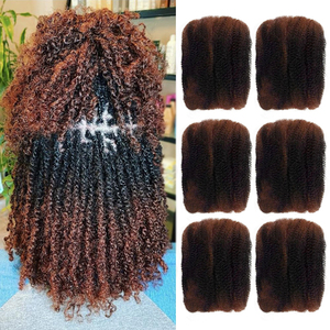 Cabello Sintético Súper Barato Afro Rizado Kinky de 12 Pulgadas 100g a Granel, Preestirado y Sin Enredos, 100g para Trenzar con Ajuste en Agua Caliente - Product Image 1