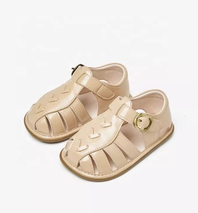 Suola in gomma per esterni sandali estivi in pelle antiscivolo per neonate Cute Little Kids First Walker Shoes - Product Image 3