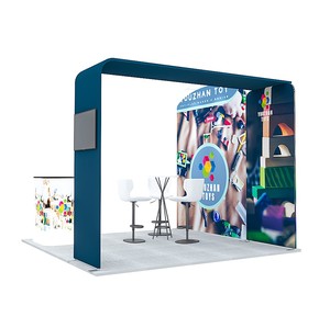 Cabina de exhibición moderna portátil de 10x10 al mejor precio con estantes Configuración rápida para exposiciones y tamaño de soporte de 10 pies - Product Image 2