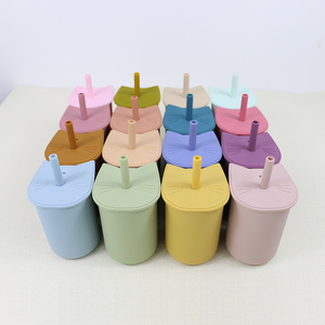 แก้วซิลิโคนสำหรับเด็กหัดเดิน,แก้วแบบไม่มี Bpa ใช้ซ้ำได้พร้อมหลอด - Product Image 1