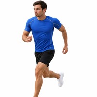 T-Shirt Sportiva da Uomo Slim Fit con Dettagli a Contrasto, Asciugatura Rapida, Traspirante, Elasticizzata, Design Personalizzato OEM per Corsa e Allenamento