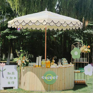 Прямая поставка с завода, роскошный белый алюминиевый зонт от солнца, прочный большой размер, садовый зонт с отделкой из морского гребешка для настольного пляжного отеля - Product Image 1