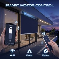 Stores à enroulement motorisés modernes en tissu pour extérieur, résistants au vent, avec fermeture éclair, pour patio, gazebo, taille personnalisée, imperméables, robustes, pare-soleil