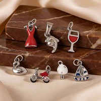 Accessoires de fabrication de bijoux de plage, acier inoxydable imperméable plaqué or 18 carats, pendentifs en forme de verre à vin rouge, breloques pour la fabrication de bijoux