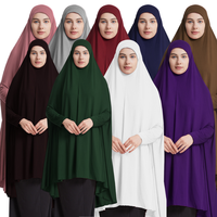 Khimar islamique traditionnel, long foulard couvrant la moitié du corps, pour le Ramadan, l'Aïd, les femmes musulmanes arabes de Dubaï, avec manches, pour la prière.