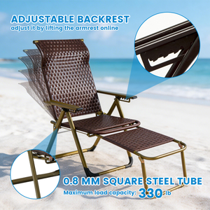 كرسي شاطئ عصري قابل للتعديل، سرير استلقاء خارجي من الراتان مع هيكل معدني للشاطئ وحمام السباحة والحديقة والفناء للفنادق - Product Image 4