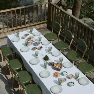 Nappes de table rectangulaires à rayures faites à la main, couverture de table carrée en plastique jetable pour la décoration de table d'anniversaire à usage domestique