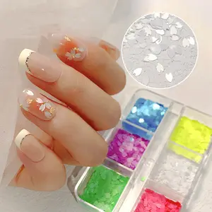New Arrival Manicure Nails Stickers Decals Heart Cherry Blossom Shape Shine Irregular Glitter Sequins For Nail