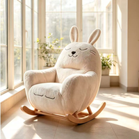 Fauteuil à bascule Lapin Mignon 105x105x95cm, Chaise de Loisirs pour Adulte, Canapé Paresseux, Style Simple, Fauteuil à Bascule Tendance pour Balcon