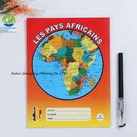 Cahier d'exercices personnalisé avec logo et texte en français pour le marché africain, reliure agrafée, couverture en papier, autres types de pages intérieures