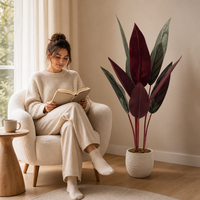 Plante artificielle d'oiseau de paradis tropicale d'intérieur, fausse plante en pot pour chambre à coucher, appartement, décoration sur pied