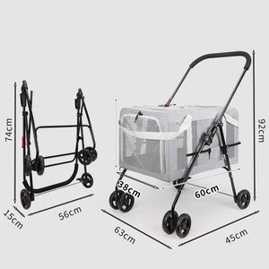 बहुक्रियाशील पर्यावरण के अनुकूल पालतू स्टरोलर ऑक्फोर्ड कपड़े फोल्डेबल चार पहिया पालतू जानवरों के लिए 5.26 किलोग्राम - Product Image 6