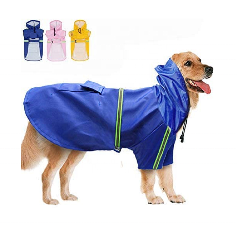 Chubasquero impermeable para perro, Abrigo con capucha, a prueba de viento, ligero, impermeable, para caminar al aire libre