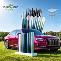 Film pour vitres de voiture Doushield 50% VLT Nano Céramique, 99% de rejet UV, isolation thermique, teinte noire transparente, faible éblouissement, garantie 10 ans, en rouleau