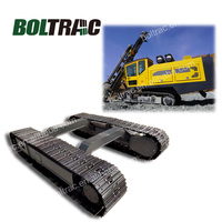 Chenille en acier de 20 tonnes avec blocs en caoutchouc pour excavatrice, foreuse, grue