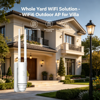 PA+LAN JPWFi Extensor Wifi6 de 2.4G y 5.8GHz 1800Mbps, Repetidor Mesh, Modo Gigabit, 48V POE, Solar, IP65, Punto de Acceso Exterior de Largo Alcance