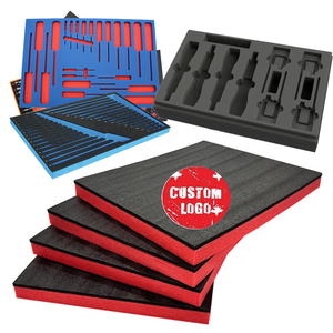 2025 tùy chỉnh chết cắt CNC xay định tuyến EVA bọt chèn <span class=keywords><strong>2</strong></span> giai điệu bảo vệ bao bì hoa hộp đen bọt chèn với Ribbon - Product Image 1