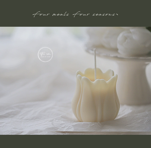 Bougie en cire de soja en forme de tulipe avec une lueur douce et une mèche en coton pour une décoration romantique de chambre à coucher, centre de table de mariage - Product Image 4