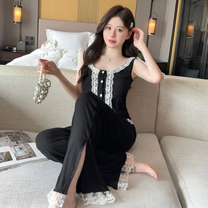 Set di pigiami <span class=keywords><strong>da</strong></span> <span class=keywords><strong>notte</strong></span> donna di alta qualità nuove camicie <span class=keywords><strong>da</strong></span> <span class=keywords><strong>notte</strong></span> in maglia di <span class=keywords><strong>cotone</strong></span> senza maniche bianche nere <span class=keywords><strong>camicia</strong></span> <span class=keywords><strong>da</strong></span> <span class=keywords><strong>notte</strong></span> <span class=keywords><strong>da</strong></span> donna - Product Image 1