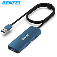 BENFEI USB 3,0 Hub 4 puertos, concentrador USB ultradelgado con cable extendido de 1 metro, compatible con MacBook, Mac Pro, Mac Mini, iMac