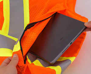 เสื้อกั๊กสะท้อนแสงสำหรับโรงงาน  พร้อมโลโก้  มาตรฐาน ANSI Class 1 EN 20471  ไซส์ S-4XL สำหรับงานรักษาความปลอดภัยและงานก่อสร้าง - Product Image 6