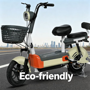Bicicleta Eléctrica Urbana de 155 cm de Largo, 350 W, 48 V, con Cesta y Dos Asientos para Adultos, Ideal para el Desplazamiento Diario - Product Image 2