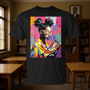 T-shirt géométrique Black History Educated Reading Book Melanin - Product Image 3