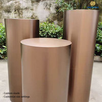Support de Présentation Cylindrique en Acier Inoxydable Personnalisé de Qualité Supérieure, Élégant pour Vitrine de Magasin de Vêtements, Idéal pour Socle Décoratif