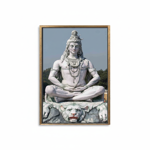 Elegant Hindu <b>Canvas</b>: Shiva Statue <b>Wall</b> Art Print,GOLD FRAMED <b>CANVAS</b> - Product Image 2