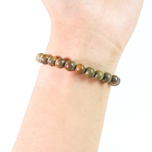 Green Sandalwood <b>Bracelet</b> 8mm Hand Polished Natural Women's Everyday Wear Cultural Collectible Jewelry - Product Image 3