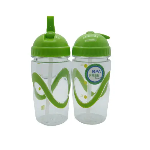 Plastic drinkware 350ML water bottle tumbler cups with lids and straws wholesale products for gym sport sports yoga