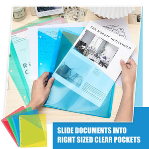 Thư Kích Thước Poly Mờ 3 Lỗ Đấm Chất Kết Dính Thư Mục 3 Vòng Chất Kết Dính Nhựa Tay Áo Slash Tập Tin Áo Khoác Chất Kết Dính Tổ Chức Túi - Product Image 6