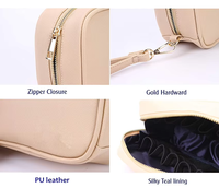 Sacs cosmétiques en cuir imperméables personnalisés pour les voyages, fermeture éclair, poignée souple, sac de rangement pour 12 bouteilles d'huile, sac de transport pour huiles essentielles