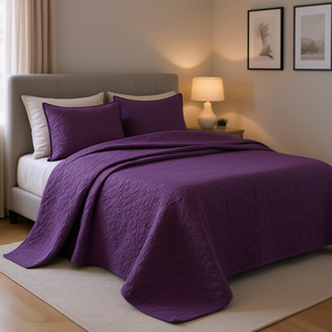 ชุดผ้านวมลายเรขาคณิต 3 มิติ แบบกลับด้านได้ ขนาดคิงไซส์/แคลคิงไซส์ ผ้าฝ้ายกันน้ำ ของตกแต่งห้องนอน 3 ชิ้น - Product Image 2