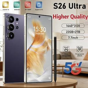 ผลิตในจีน สมาร์ทโฟน Super Android S26 ultra 22GB+2TB รองรับซิมคู่ กล้อง 72+108MP <span class=keywords><strong>โทรศัพท์</strong></span>มือถือ ปลดล็อคด้วยใบหน้า ระบบ Android - Product Image 3