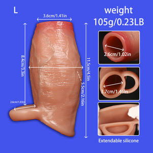 Удлинитель для пениса Large Wolf Tooth: утолщенная силиконовая насадка для мужчин, секс-продукт для увеличения размера - Product Image 6