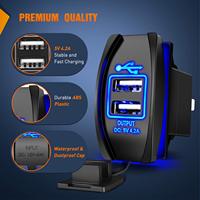 Chargeur rapide 12V/24V pour voiture, bateau, double prise USB, chargeur USB 4.2A, style interrupteur à bascule
