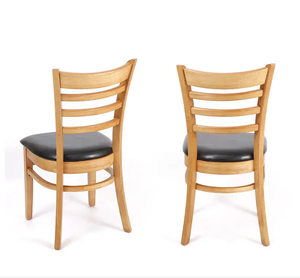 كرسي خشبي بسعر الجملة لمطعم خشبي بظهر سلم كرسي خشبي صلب كرسي طعام مخصص الشركة المصنعة - Product Image 3